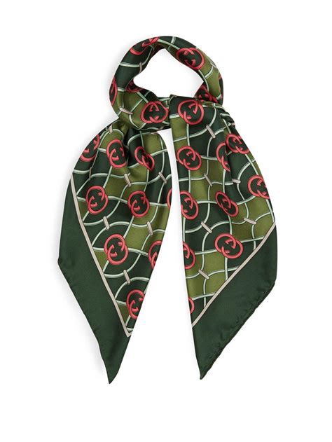 green gucci silk scarf